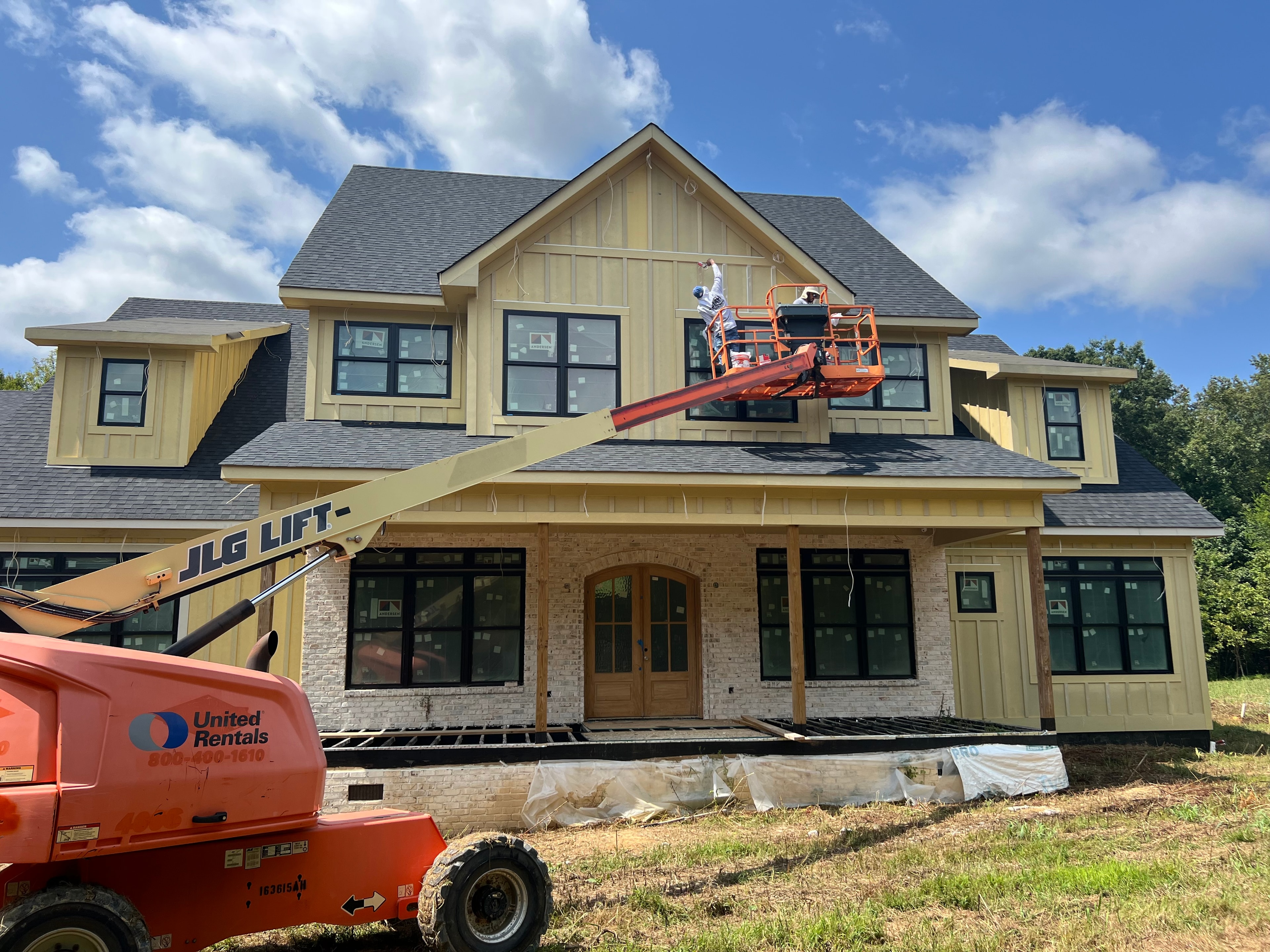 Custom home exterior in progress