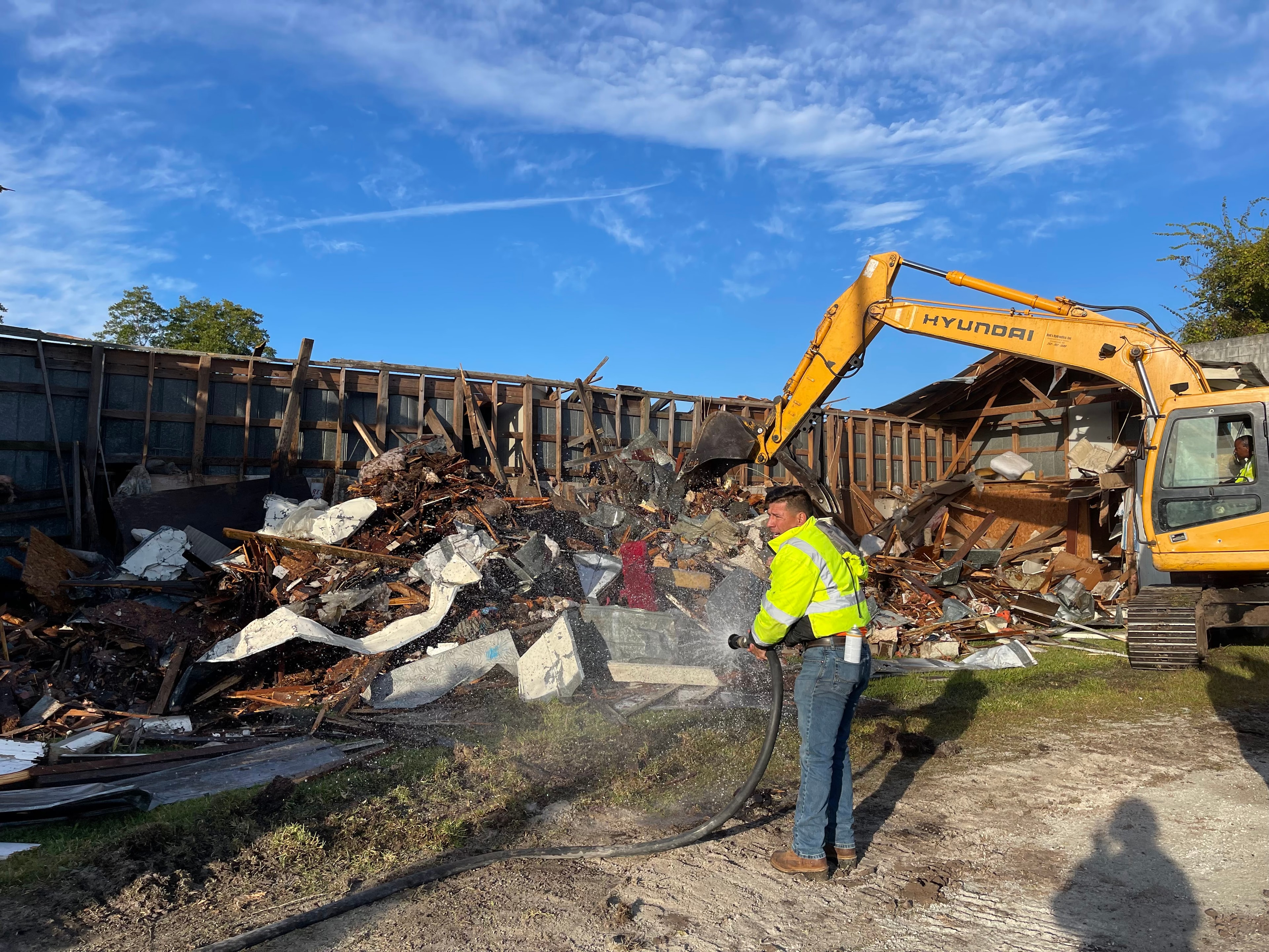 Active demolition work at an MJG project site